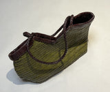 Italian Full Grain Cowhide Handwoven Basket Bag | Artisan Leather Shoulder Hobo Tote