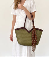 Italian Full Grain Cowhide Handwoven Basket Bag | Artisan Leather Shoulder Hobo Tote