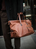 Italian Full Grain Leather Weekender Bag | British-Style Slouchy Duffel & Shoulder Bag