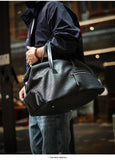 Italian Full Grain Leather Weekender Bag | British-Style Slouchy Duffel & Shoulder Bag