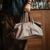 Italian Full Grain Leather Weekender Bag | British-Style Slouchy Duffel & Shoulder Bag