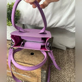 Italian Grain Leather Micro Pixie Bag – Compact Square Mini Handbag | Velvet Lining, Hidden Zip, Detachable Crossbody Strap