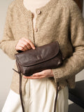 Italy Cowhide Leather Shoulder Bag | Small Vintage Shoulder Bag | Natural Leather Purse | Handmade Leather Bag | Gift for Her
