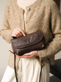 Italy Cowhide Leather Shoulder Bag | Small Vintage Shoulder Bag | Natural Leather Purse | Handmade Leather Bag | Gift for Her