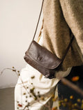 Italy Cowhide Leather Shoulder Bag | Small Vintage Shoulder Bag | Natural Leather Purse | Handmade Leather Bag | Gift for Her