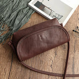 Italy Cowhide Leather Shoulder Bag | Small Vintage Shoulder Bag | Natural Leather Purse | Handmade Leather Bag | Gift for Her