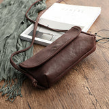 Italy Cowhide Leather Shoulder Bag | Small Vintage Shoulder Bag | Natural Leather Purse | Handmade Leather Bag | Gift for Her