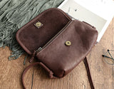 Italy Cowhide Leather Shoulder Bag | Small Vintage Shoulder Bag | Natural Leather Purse | Handmade Leather Bag | Gift for Her