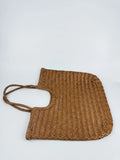 Italy Cowhide Leather Summer Woven Bag, Woven Triple Jump Bamboo Style HandBag, Beach Bag, Basket Bag, Hobo Leather Bag, Gift For Her