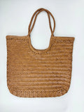 Italy Cowhide Leather Summer Woven Bag, Woven Triple Jump Bamboo Style HandBag, Beach Bag, Basket Bag, Hobo Leather Bag, Gift For Her