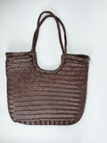 Italy Cowhide Leather Summer Woven Bag, Woven Triple Jump Bamboo Style HandBag, Beach Bag, Basket Bag, Hobo Leather Bag, Gift For Her