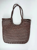Italy Cowhide Leather Summer Woven Bag, Woven Triple Jump Bamboo Style HandBag, Beach Bag, Basket Bag, Hobo Leather Bag, Gift For Her