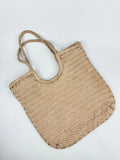 Italy Cowhide Leather Summer Woven Bag, Woven Triple Jump Bamboo Style HandBag, Beach Bag, Basket Bag, Hobo Leather Bag, Gift For Her