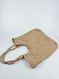 Italy Cowhide Leather Summer Woven Bag, Woven Triple Jump Bamboo Style HandBag, Beach Bag, Basket Bag, Hobo Leather Bag, Gift For Her