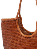 Italy Cowhide Leather Summer Woven Bag, Woven Triple Jump Bamboo Style HandBag, Beach Bag, Basket Bag, Hobo Leather Bag, Gift For Her - Image 10