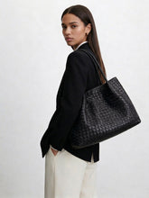 Italy Lambskin Leather Tote, Large Intrecciato Leather Bag, Classic Elegant Tote in Trendy, Designer Bag, Gift to Her