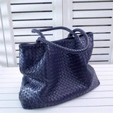 Italy Lambskin Leather Tote, Large Intrecciato Leather Bag, Classic Elegant Tote in Trendy, Designer Bag, Gift to Her