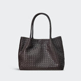 Italy Lambskin Leather Tote, Large Intrecciato Leather Bag, Classic Elegant Tote in Trendy, Designer Bag, Gift to Her