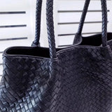 Italy Lambskin Leather Tote, Large Intrecciato Leather Bag, Classic Elegant Tote in Trendy, Designer Bag, Gift to Her