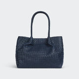 Italy Lambskin Leather Tote, Large Intrecciato Leather Bag, Classic Elegant Tote in Trendy, Designer Bag, Gift to Her