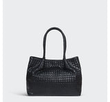 Italy Lambskin Leather Tote, Large Intrecciato Leather Bag, Classic Elegant Tote in Trendy, Designer Bag, Gift to Her