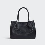 Italy Lambskin Leather Tote, Large Intrecciato Leather Bag, Classic Elegant Tote in Trendy, Designer Bag, Gift to Her