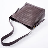 Lambskin Leather Handwoven Bucket Bag | Classic Bucket Shoulder Bag