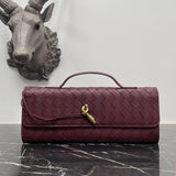 Lambskin Leather Knotted Intrecciato Evening Handbag | Woven Shoulder With Metal Buckle, Daily Fashion Designer Bag