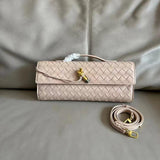 Lambskin Leather Knotted Intrecciato Evening Handbag | Woven Shoulder With Metal Buckle, Daily Fashion Designer Bag
