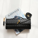 Lambskin Leather Knotted Intrecciato Evening Handbag | Woven Shoulder With Metal Buckle, Daily Fashion Designer Bag