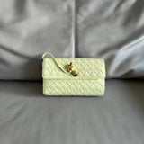 Lambskin Leather Knotted Intrecciato Evening Handbag | Woven Shoulder With Metal Buckle, Daily Fashion Designer Bag