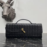 Lambskin Leather Knotted Intrecciato Evening Handbag | Woven Shoulder With Metal Buckle, Daily Fashion Designer Bag