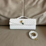 Lambskin Leather Knotted Intrecciato Evening Handbag | Woven Shoulder With Metal Buckle, Daily Fashion Designer Bag