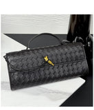Lambskin Leather Knotted Intrecciato Evening Handbag | Woven Shoulder With Metal Buckle, Daily Fashion Designer Bag