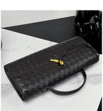 Lambskin Leather Knotted Intrecciato Evening Handbag | Woven Shoulder With Metal Buckle, Daily Fashion Designer Bag