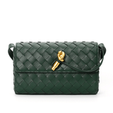 Lambskin Leather Knotted Intrecciato Evening Handbag | Woven Shoulder With Metal Buckle, Daily Fashion Designer Bag