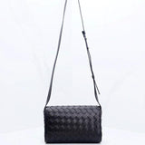 Lambskin Leather Knotted Intrecciato Evening Handbag | Woven Shoulder With Metal Buckle, Daily Fashion Designer Bag