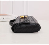 Lambskin Leather Knotted Intrecciato Evening Handbag | Woven Shoulder With Metal Buckle, Daily Fashion Designer Bag