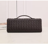 Lambskin Leather Knotted Intrecciato Evening Handbag | Woven Shoulder With Metal Buckle, Daily Fashion Designer Bag