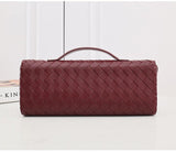 Lambskin Leather Knotted Intrecciato Evening Handbag | Woven Shoulder With Metal Buckle, Daily Fashion Designer Bag