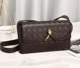 Lambskin Leather Knotted Intrecciato Evening Handbag | Woven Shoulder With Metal Buckle, Daily Fashion Designer Bag