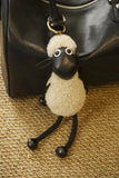 Large Cowhide Leather Boston Bag, Vintage Matte Leather Crossbody & Commuter Satchel with Sheep Charm