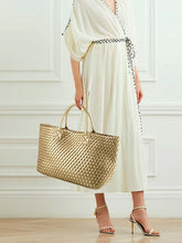 Large Handwoven Vegan Leather Tote/Weekend Bag in Onyx I Trendy Boutique Style ! Handmade Gift for Her