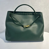 Large Luxury Soft Leather Tote Bag, Aesthetic Handbag With Gold Knot Buckle, Daily Fashion Designer Bag, Crossbody & Shoulder Style