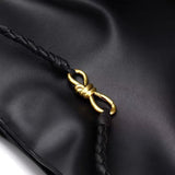 Large Luxury Soft Leather Tote Bag, Aesthetic Handbag With Gold Knot Buckle, Daily Fashion Designer Bag, Crossbody & Shoulder Style