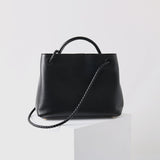 Large Luxury Soft Leather Tote Bag, Aesthetic Handbag With Gold Knot Buckle, Daily Fashion Designer Bag, Crossbody & Shoulder Style