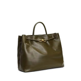 Large Luxury Soft Leather Tote Bag, Aesthetic Handbag With Gold Knot Buckle, Daily Fashion Designer Bag, Crossbody & Shoulder Style