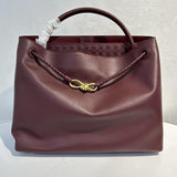 Large Luxury Soft Leather Tote Bag, Aesthetic Handbag With Gold Knot Buckle, Daily Fashion Designer Bag, Crossbody & Shoulder Style