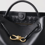 Large Luxury Soft Leather Tote Bag, Aesthetic Handbag With Gold Knot Buckle, Daily Fashion Designer Bag, Crossbody & Shoulder Style