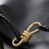 Large Luxury Soft Leather Tote Bag, Aesthetic Handbag With Gold Knot Buckle, Daily Fashion Designer Bag, Crossbody & Shoulder Style